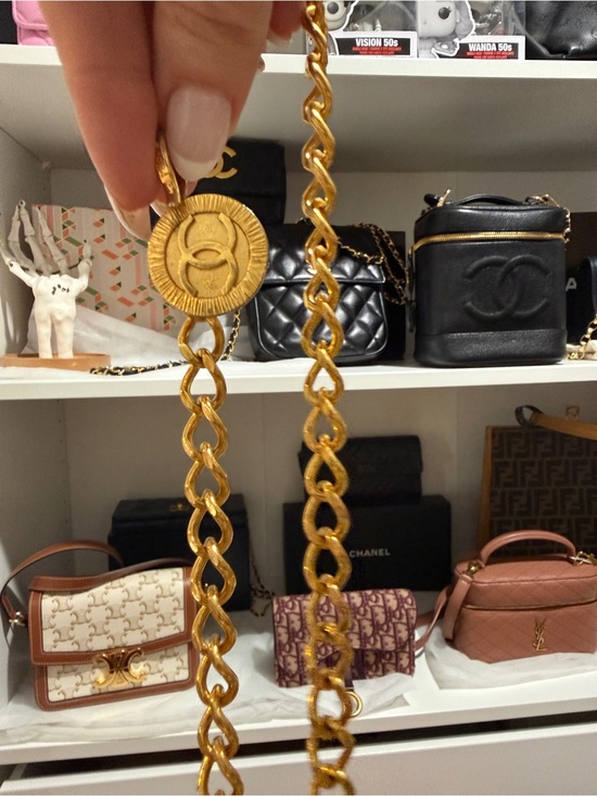 Authentic Vintage Chanel Gold Tone CC Medallion Chain Belt main image 5